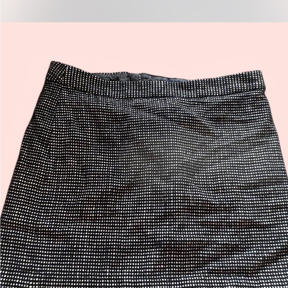 Elegant Vintage Wool Black and White Women's Mini Pencil Skirt